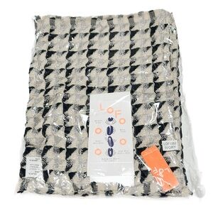 LOF Mixed Texture Houndstooth Pattern Circle Infinity Scarf NWT